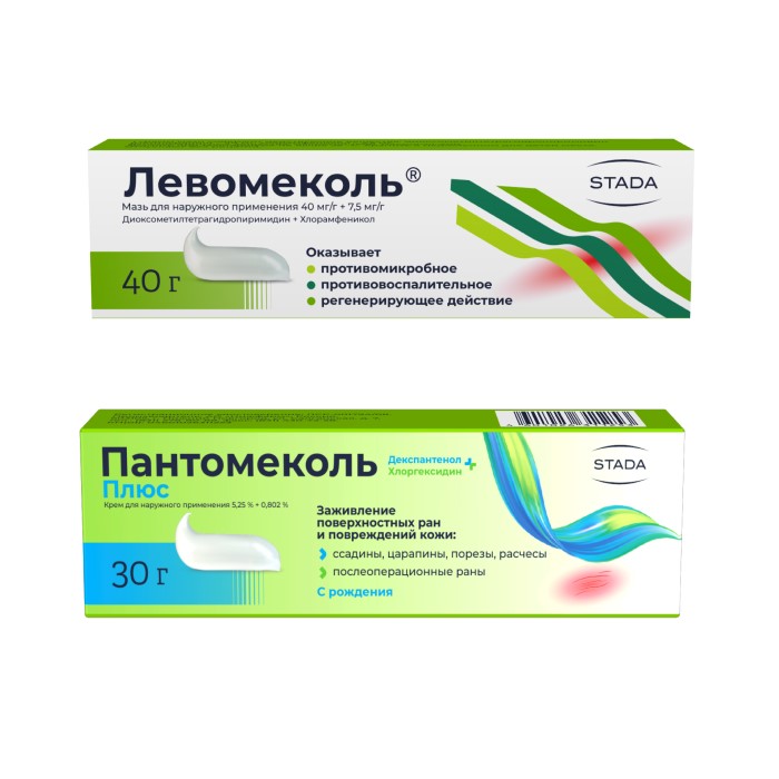 Изображение товара Набор Левомеколь мазь 40г + Пантомеколь Плюс крем 30г по специальной цене