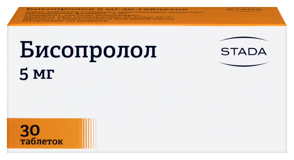 Изображение товара Бисопролол 5 мг 30 таблеток покрытые пленочной оболочкой для сердца и давления