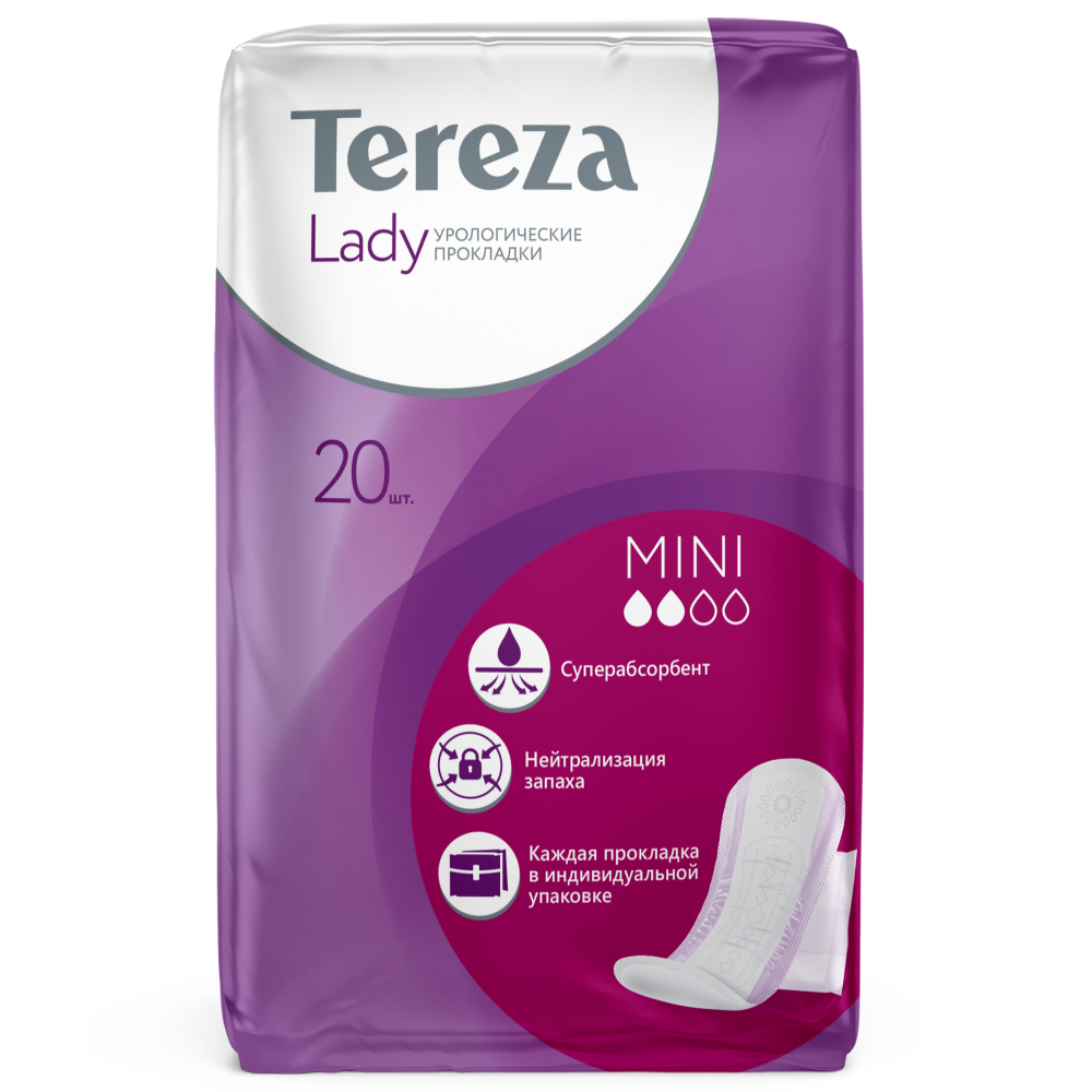 Изображение товара Урологические прокладки для женщин мини Terezalady 20 шт. надежная защита