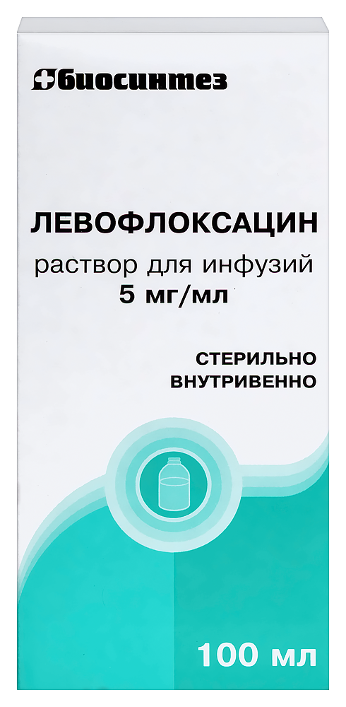 Изображение товара Левофлоксацин 5 мг/мл раствор для инфузий 100 мл бутылка 1 шт.