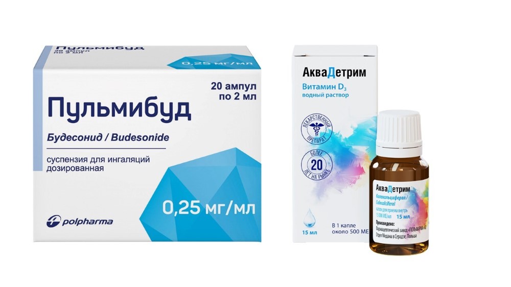 Изображение товара НАБОР ПУЛЬМИБУД 0,00025/МЛ 2МЛ N20 АМП СУСП Д/ИН + АКВАДЕТРИМ 15000МЕ/МЛ 15МЛ КАПЛИ закажи со скидкой