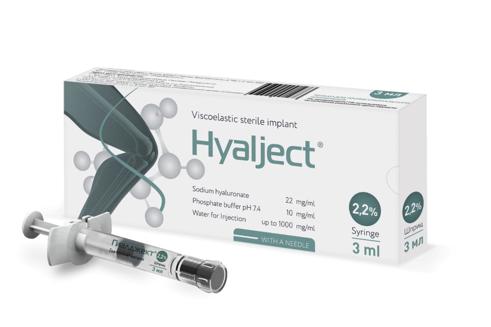 Изображение товара Гиалджект имплантат 2,2% 3 мл для восстановления суставов