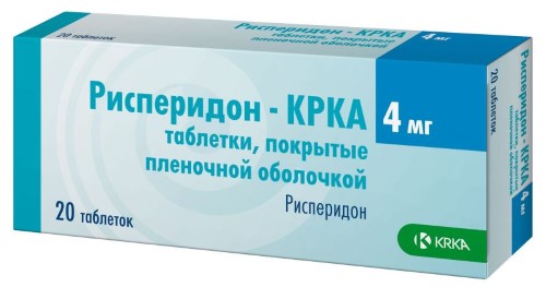 Рисперидон-Крка 4 Мг 20 Шт. Таблетки, Покрытые Пленочной Оболочкой.