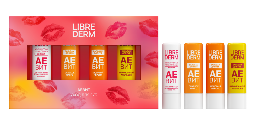 Изображение товара Набор для ухода за губами Librederm Аевит Микс увлажнение и восстановление