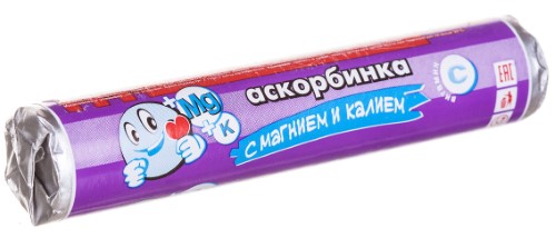 Изображение товара Аскорбинка (витамин с) с магнием и калием 14 шт. таблетки массой 3 гр г/крутка