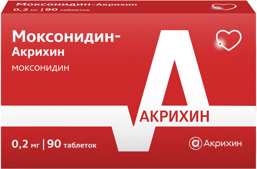 Изображение товара Моксонидин-акрихин 0,2 мг 90 таблеток для снижения давления
