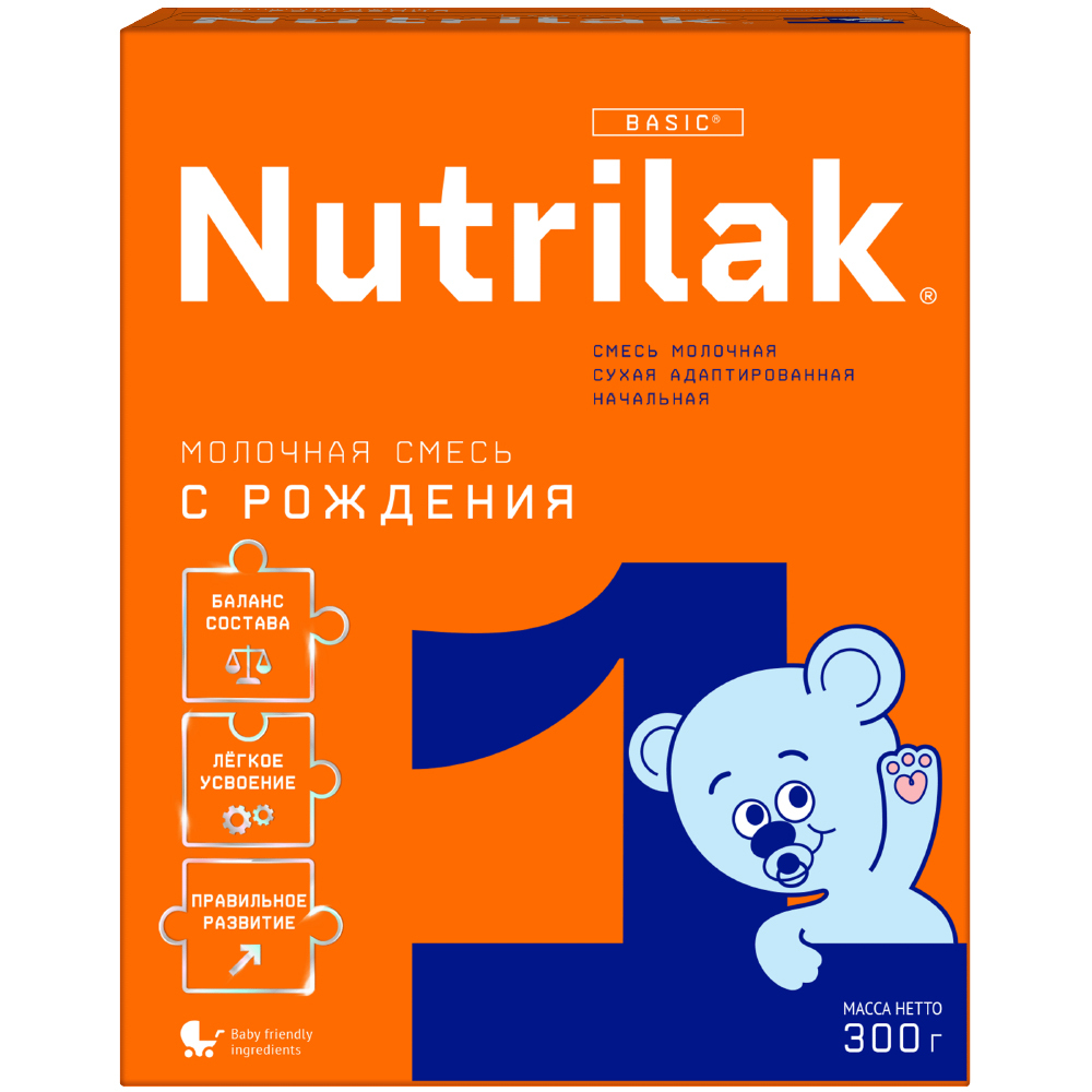 Изображение товара Nutrilak 1 смесь молочная адаптированная сухая 300г для детей с рождения до 6 месяцев Изображение товара Nutrilak 1 смесь молочная адаптированная сухая 300г для детей с рождения до 6 месяцев