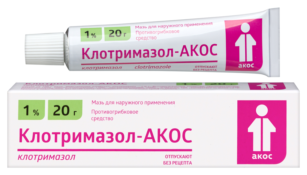 Изображение товара Клотримазол-акос 1% мазь 20 гр для лечения грибковых заболеваний кожи