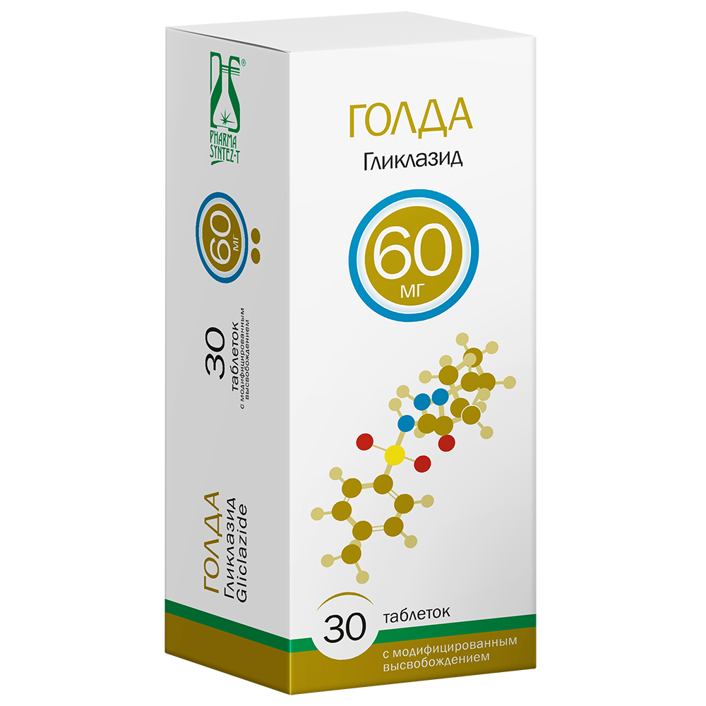 Изображение товара Голда 60 мг таблетки с модифицированным высвобождением 30 шт для диабета