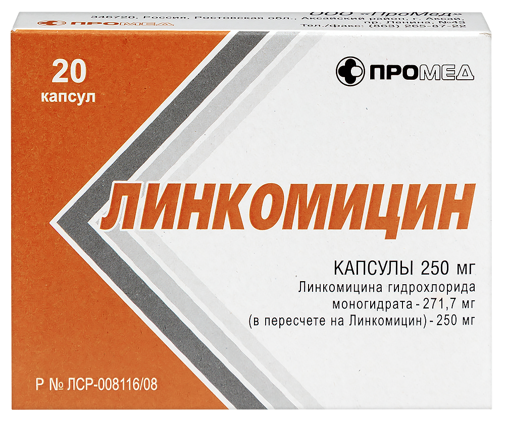 Линкомицин 250 мг 20 шт. капсулы - цена 126 руб., купить в интернет аптеке  в Видном Линкомицин 250 мг 20 шт. капсулы, инструкция по применению