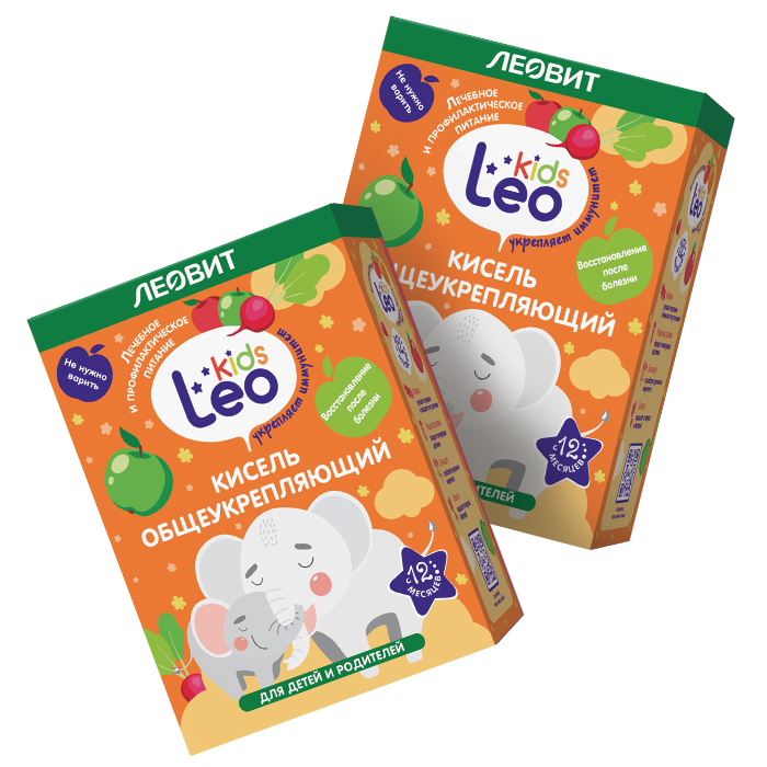 Изображение товара Набор из 2х уп. ЛЕОВИТ LEO KIDS кисель общеукрепляющий