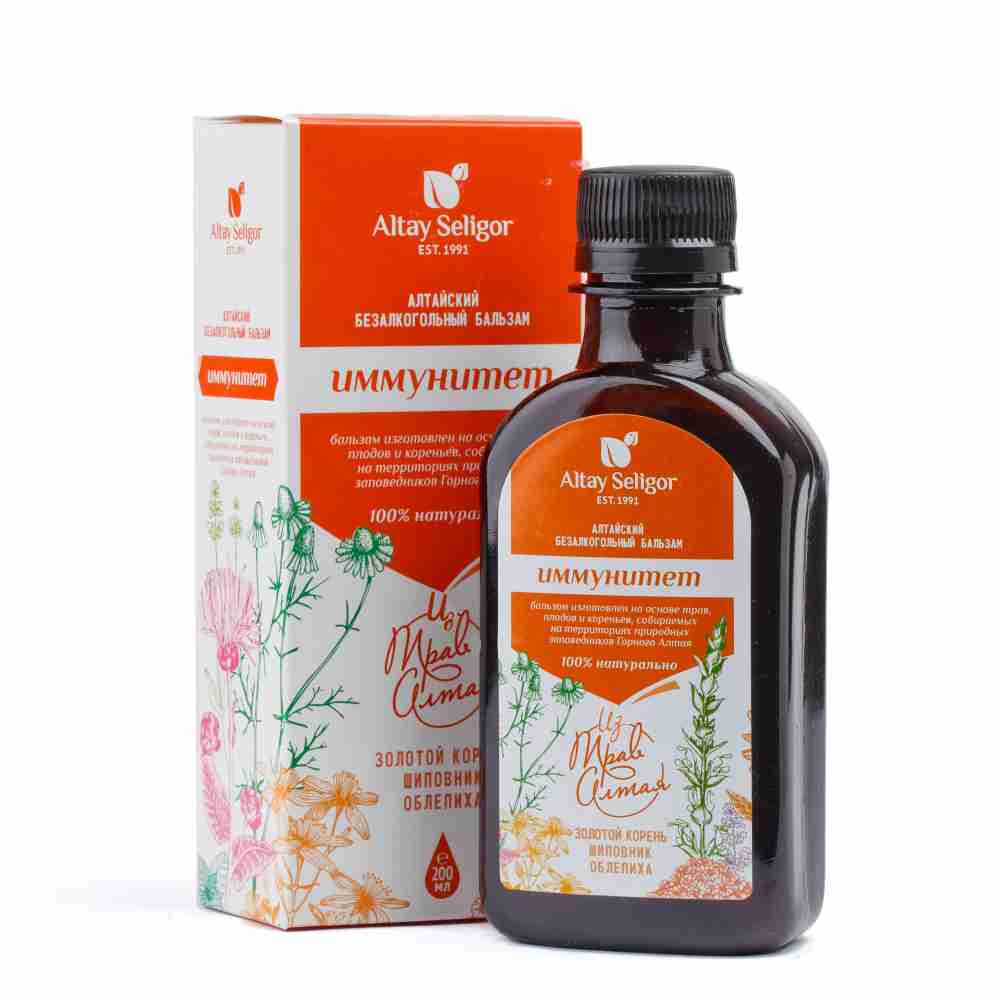 Изображение товара Бальзам алтайский безалкогольный иммунитет 200 мл для укрепления здоровья