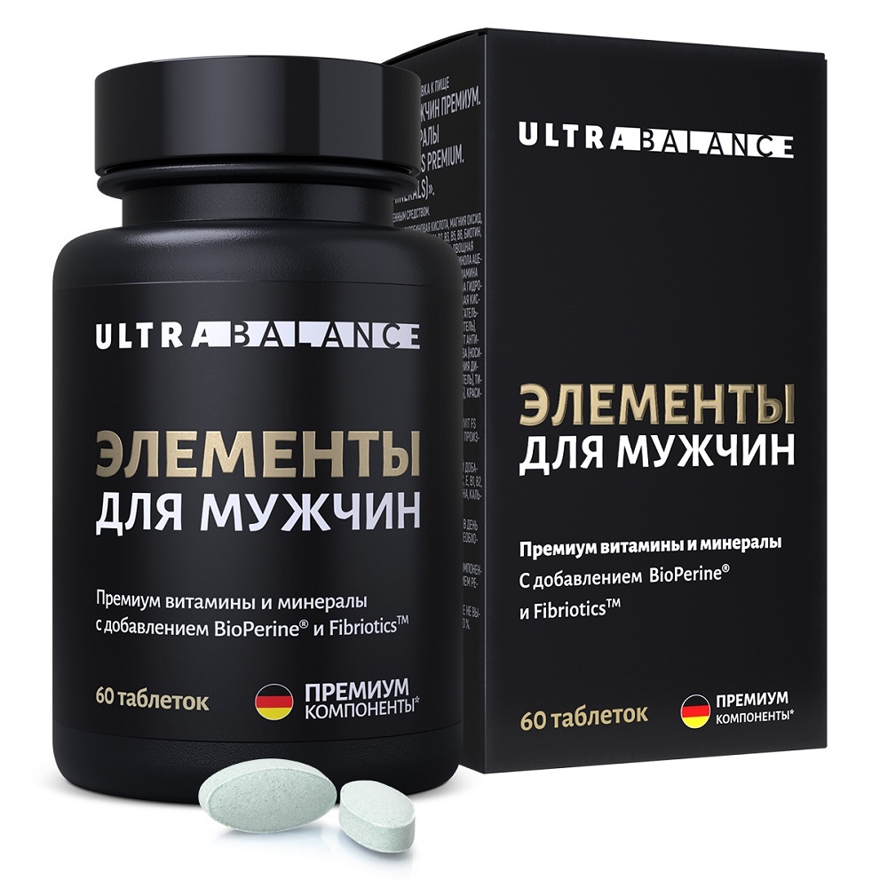 Изображение товара Премиум витамины и минералы Ultrabalance для мужчин, 60 таблеток по 950 мг