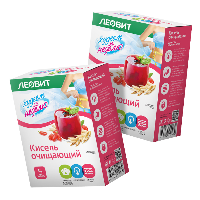 Изображение товара Набор из 2х уп. ЛЕОВИТ кисель очищающий 5 пак.