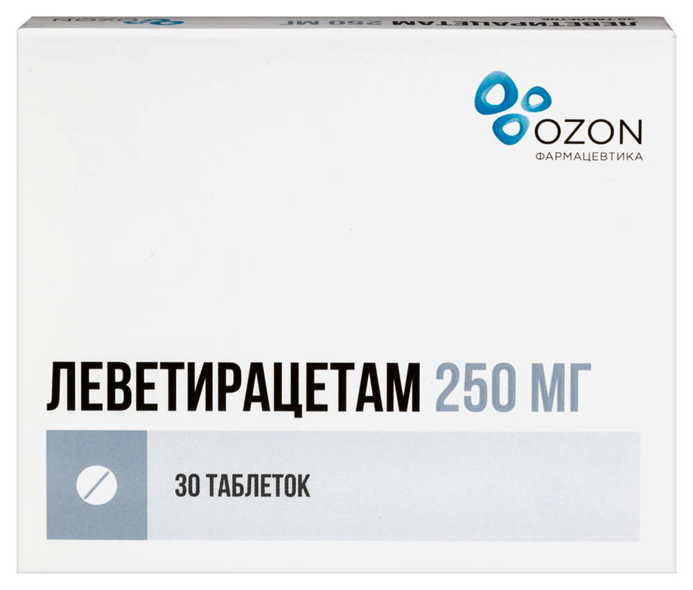 Изображение товара Леветирацетам 250 мг таблетки 30 шт для лечения эпилепсии