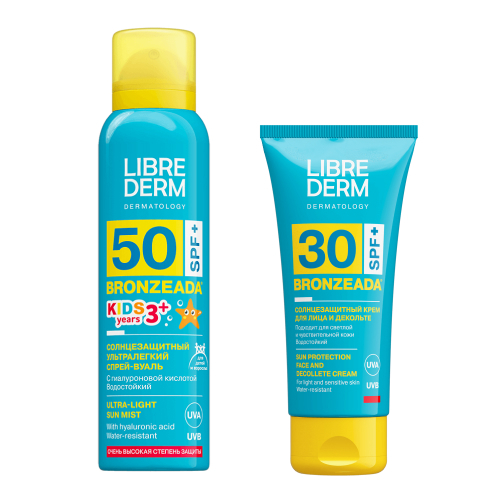 Изображение товара Набор Librederm Бронзиада крем для лица SPF30 + спрей солнцезащитный SPF50