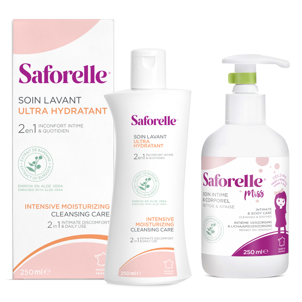 Изображение товара Набор САФОРЕЛЬ гель д/интимной гигиены ИНТЕНСИВНОЕ УВЛАЖНЕНИЕ 250мл + САФОРЕЛЬ МИСС детский гель д/интимной гигиены 250мл