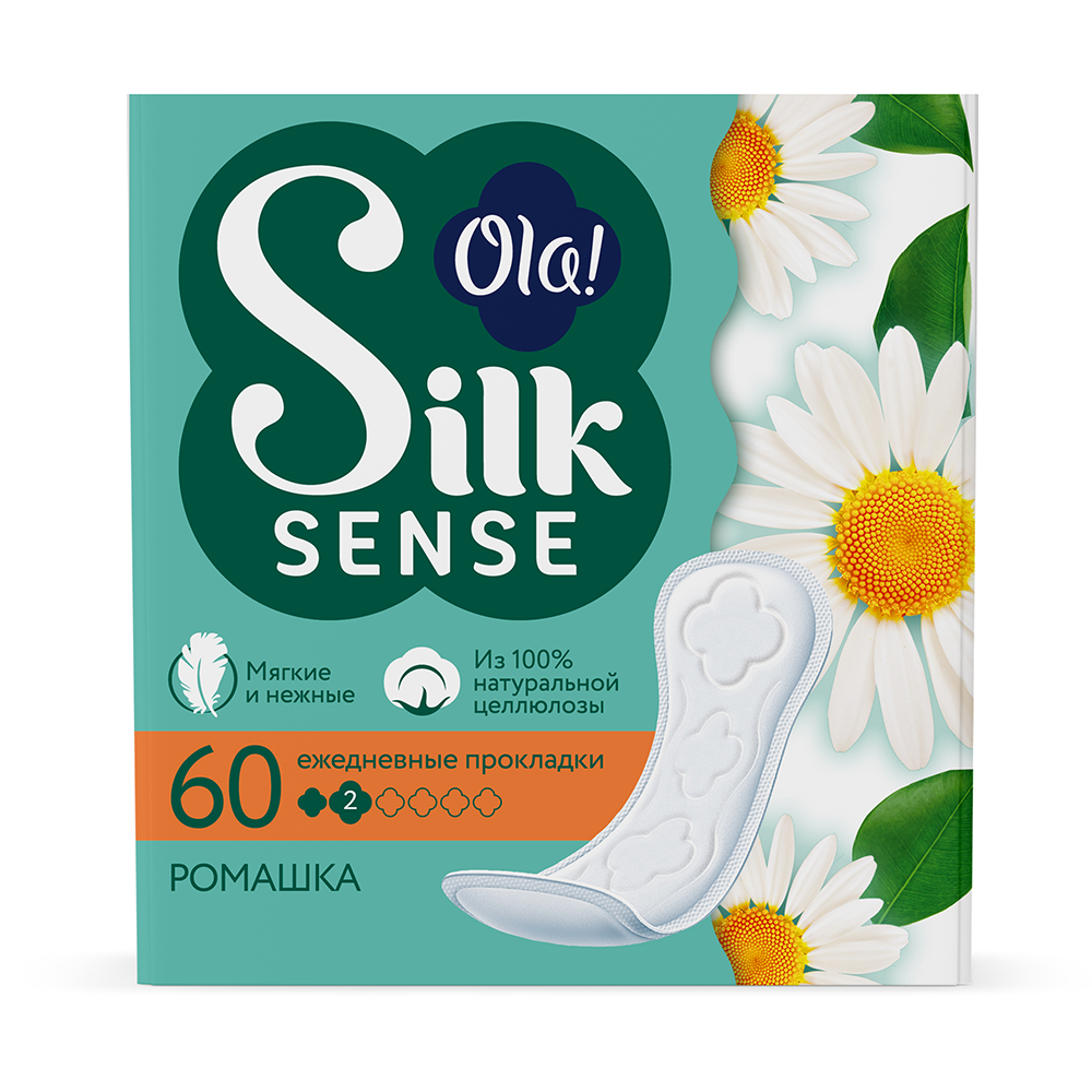 Ola silk sense прокладки ежедневные daily deo ромашка 60 шт. - цена 154  руб., купить в интернет аптеке в Москве Ola silk sense прокладки ежедневные  daily deo ромашка 60 шт., инструкция по применению