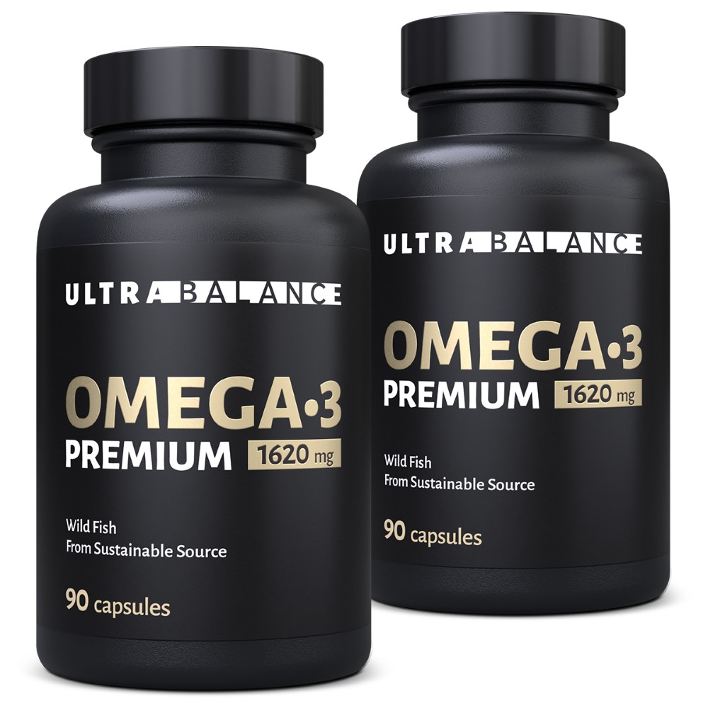 Изображение товара Набор из 2 уп. Ultrabalance омега-3 премиум жирные кислоты высокой концентрации 90 шт. капсулы массой 1620 мг Изображение товара Набор из 2 уп. Ultrabalance омега-3 премиум жирные кислоты высокой концентрации 90 шт. капсулы массой 1620 мг