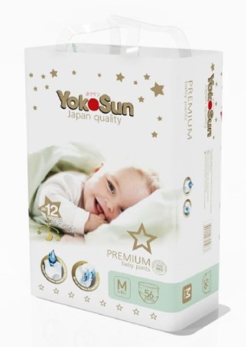 Изображение товара Yokosun premium подгузники-трусики детские m/6-10 кг/ 56 шт.