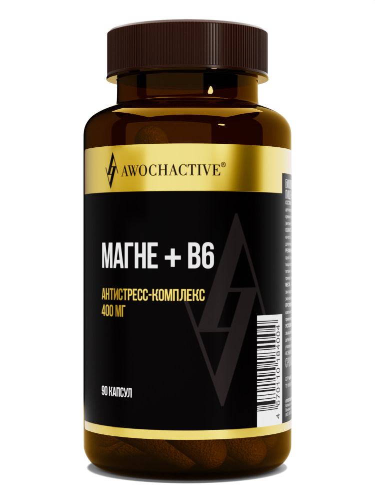 Изображение товара Awochactive магне+б 6 Биологическая добавка 90 капсул по 720 мг для поддержки здоровья