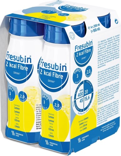 Изображение товара Фрезубин напиток лимон 2 ккал с пищевыми волокнами 200 мл 4 шт