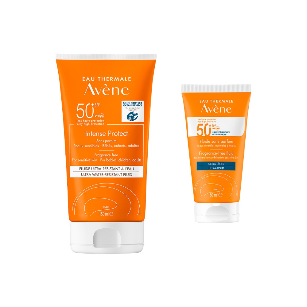 Изображение товара Набор AVENE: INTENCE PROTECT ФЛЮИД СОЛНЦЕЗАЩИТ УЛЬТРА-ВОДОСТОЙКИЙ SPF50+ 150МЛ + ФЛЮИД СОЛНЦЕЗАЩИТ SPF 50+ БЕЗ ОТДУШЕК 50МЛ
