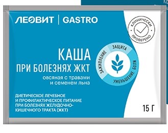 Изображение товара Леовит gastro каша овсяная с травами и семенем льна 15 гр пак