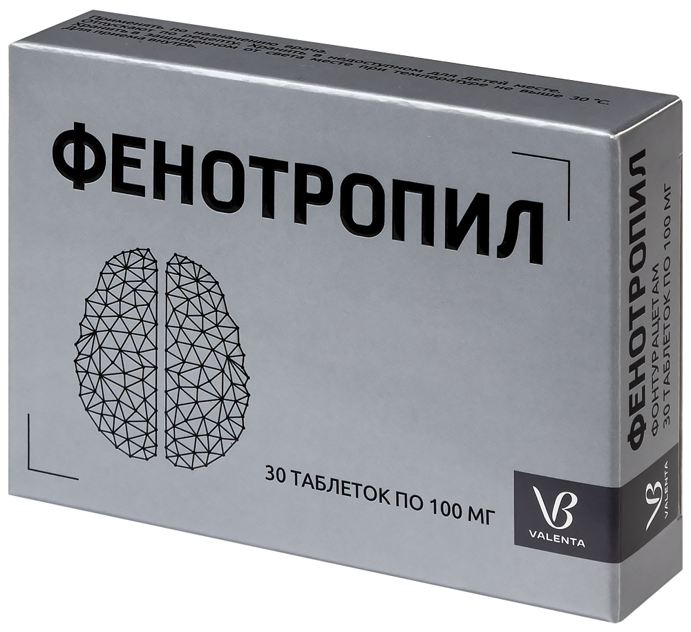 Фенотропил 100 мг 30 шт. таблетки - цена 1143.10 руб., купить в интернет  аптеке в Кемерово Фенотропил 100 мг 30 шт. таблетки, инструкция по  применению