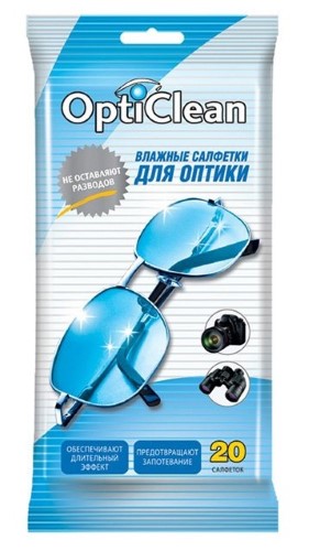 Изображение товара Opticlean салфетки влажные для оптики 20 шт.