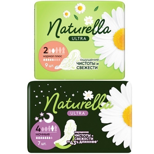Изображение товара Набор Naturella ultra normal plus camomile прокладки 9 шт + Naturella ultra night прокладки 7 шт со скидкой
