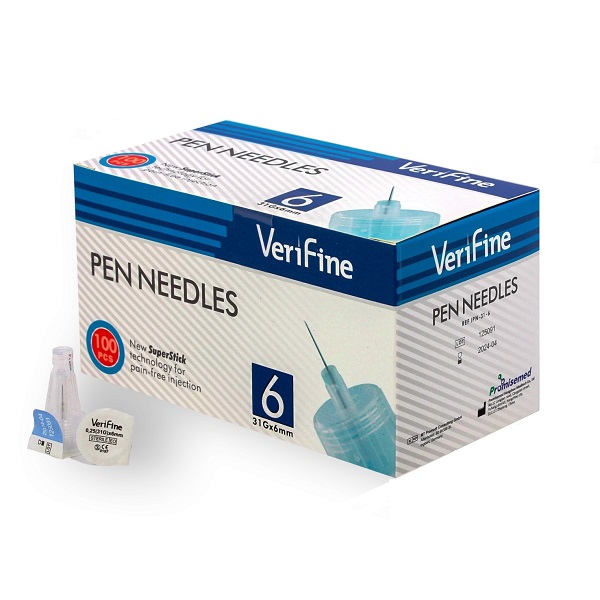 Изображение товара Иглы verifine (верифайн) стерильные для инсулиновых шприц-ручек 0,25(31g)х6 мм 100 шт.