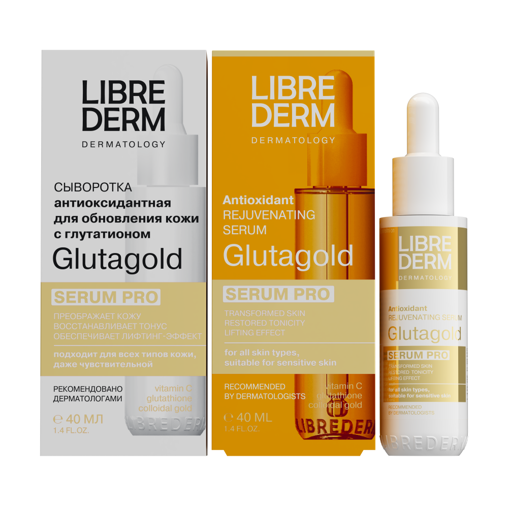 Изображение товара Антиоксидантная сыворотка Librederm Glutagold для обновления кожи, 40 мл