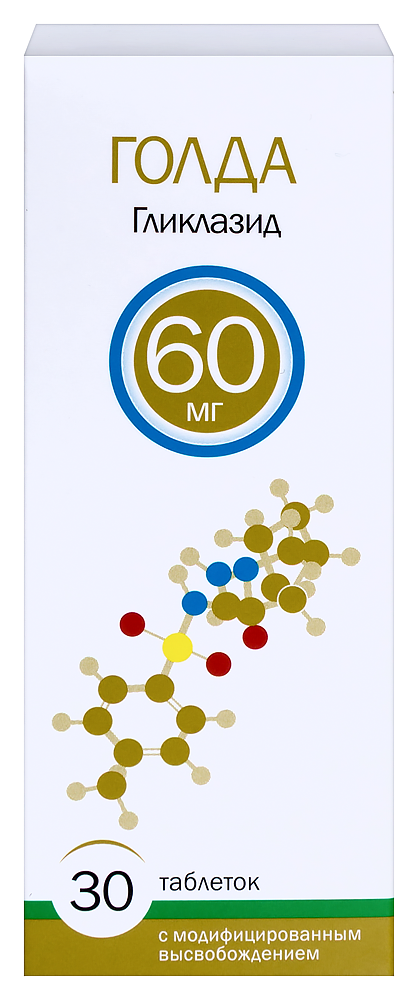 Изображение товара Голда 60 мг таблетки с модифицированным высвобождением 30 шт для диабета