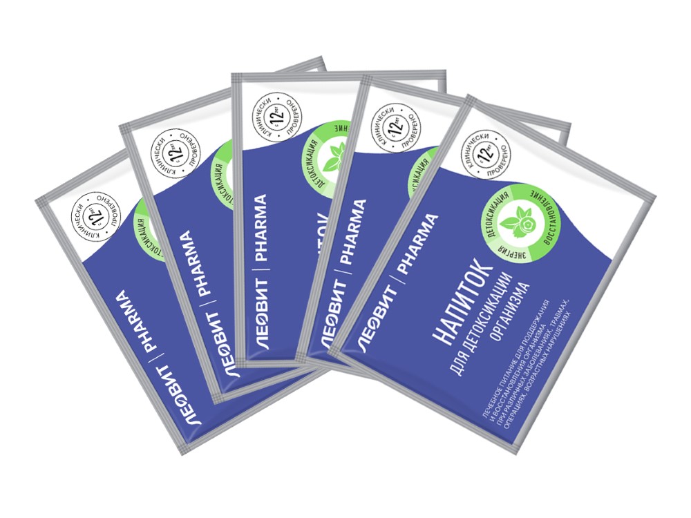 Изображение товара Набор из 5 уп. ЛЕОВИТ PHARMA напиток для детоксикации 10 гр по спец цене