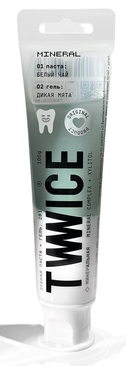 Изображение товара Минеральная зубная паста и гель 2 в 1 Tvvvvice 100 гр для взрослых