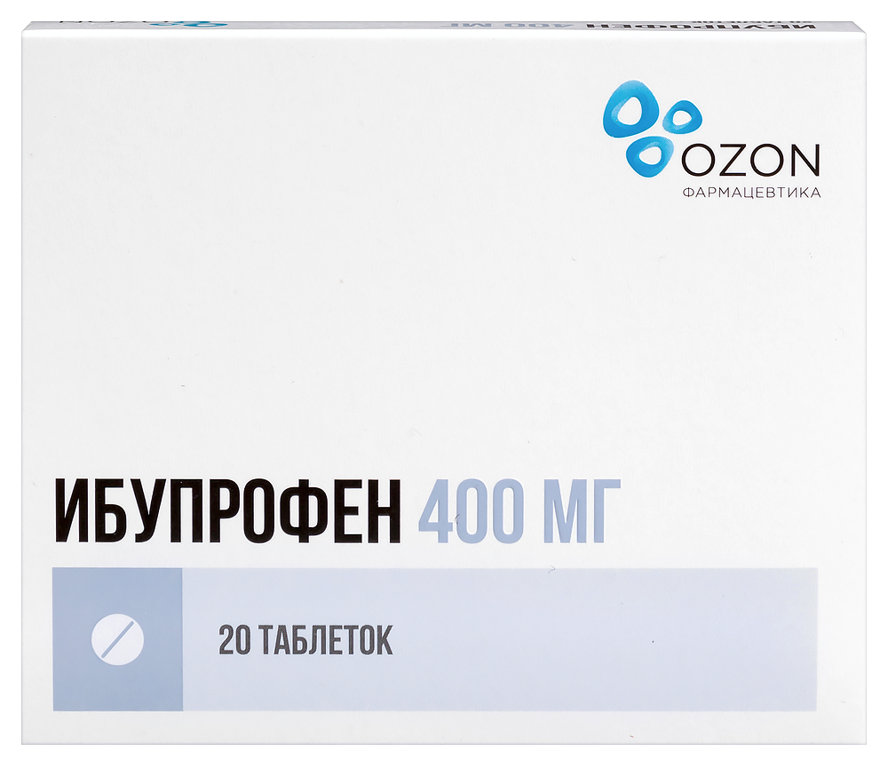 Изображение товара Ибупрофен 400 мг 20 шт. блистер таблетки, покрытые пленочной оболочкой