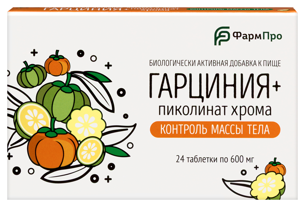 Изображение товара Гарциния Пиколинат хрома 24 таблетки по 600 мг для похудения и обмена веществ Изображение товара Гарциния Пиколинат хрома 24 таблетки по 600 мг для похудения и обмена веществ