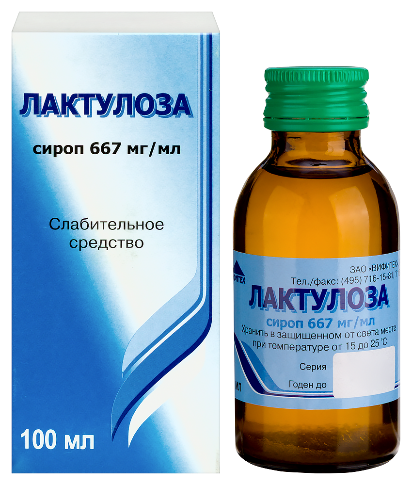 Изображение товара Лактулоза 667 мг/мл сироп 100 мл для лечения запоров и энцефалопатии