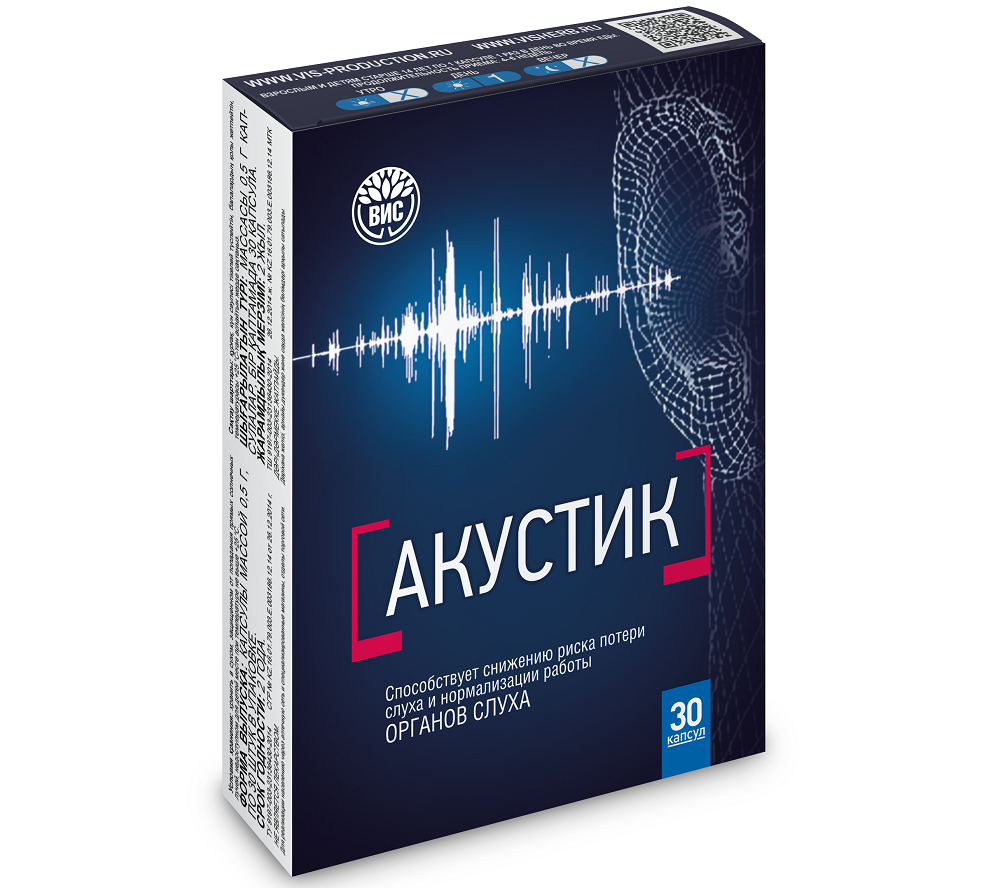 Акустик 30 шт. капсулы массой 0,5 г - цена 764 руб., купить в интернет  аптеке в Москве Акустик 30 шт. капсулы массой 0,5 г, инструкция по  применению