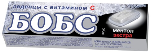 Изображение товара Бобс карамель леденцовая со вкусом экстра ментол 10 шт. леденцы массой 3,5 г