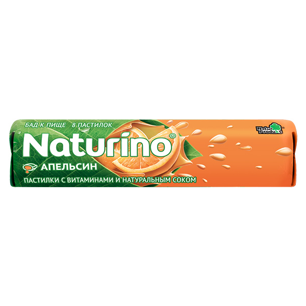 Изображение товара Натурино пастилки апельсин с витаминами и соком 33,6 г