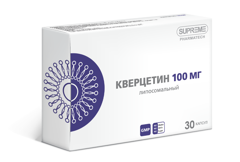 Изображение товара Липосомальный кверцетин 30 капсул по 548 мг для укрепления иммунитета и здоровья