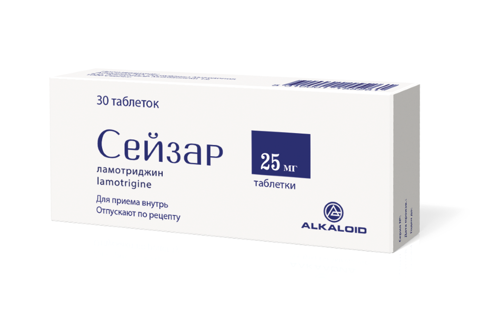 Изображение товара Сейзар 25 мг 30 шт таблетки для лечения эпилепсии и биполярного расстройства