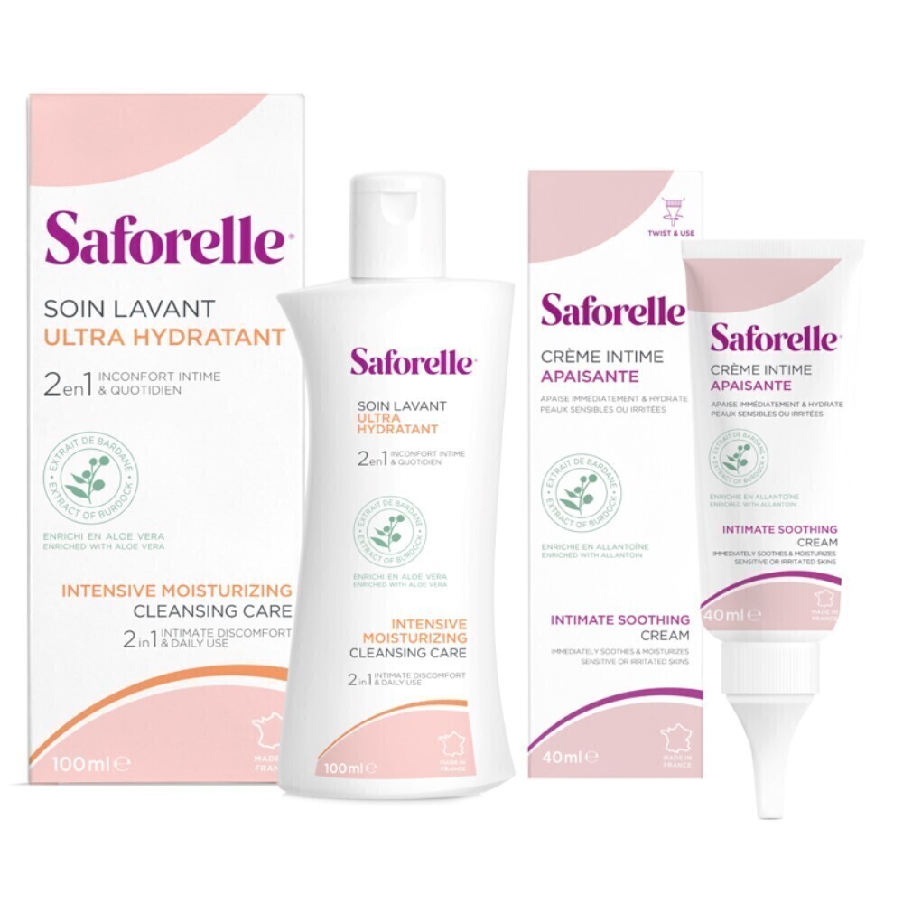 Изображение товара Набор САФОРЕЛЬ гель д/интимной гигиены ИНТЕНСИВНОЕ УВЛАЖНЕНИЕ 100мл + САФОРЕЛЬ крем-эмолент УВЛАЖНЯЮЩИЙ 40мл