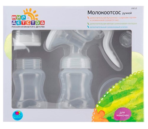 Изображение товара Мир детства молокоотсос с бутылочкой и силиконовой соской 0+