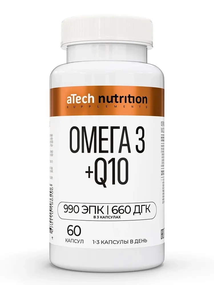 Изображение товара Atech nutrition омега 3+q10 60 шт. капсулы массой 1350 мг Изображение товара Atech nutrition омега 3+q10 60 шт. капсулы массой 1350 мг
