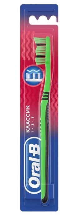 Изображение товара Зубная щетка Oral-b 123 классик средней жесткости для чистки зубов