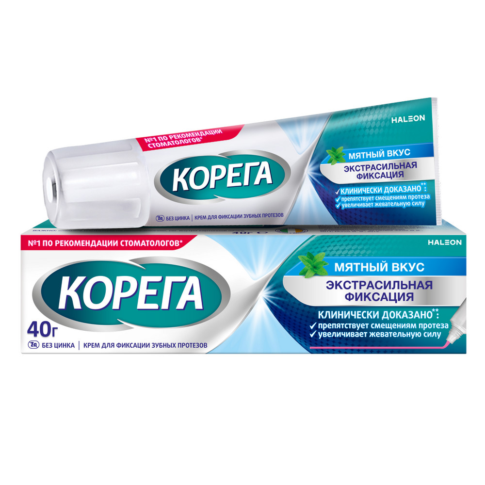 Изображение товара Корега крем для фиксации зубных протезов мятный вкус 40 гр
