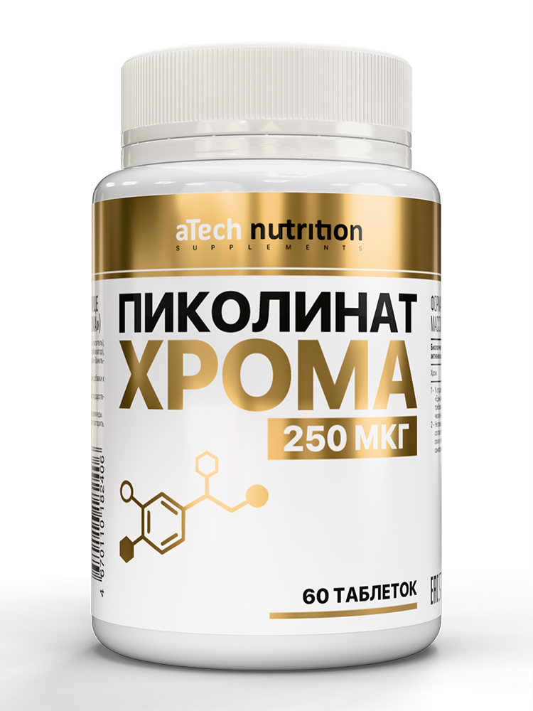 Изображение товара Atech nutrition пиколинат хрома 60 таблеток для обмена веществ и сахара